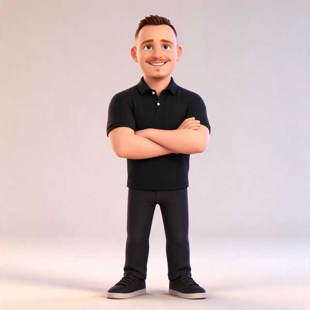 Figur mit schwarzem Polo